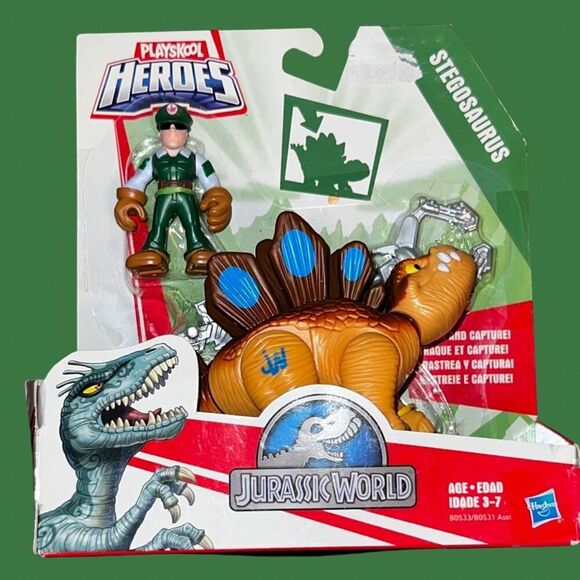 NIP Jurassic World Playskool Heroes Dino Tracker Stegosaurus Action Figure - Picture 1 of 6